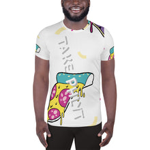 Load image into Gallery viewer, Take Phlyt Pizza All-Over Print Men's Athletic T-shirt